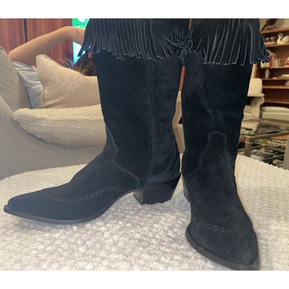 Crush by Durango Suede Fringe  Western Calf Boots size 8.5 - Picture 4 of 10